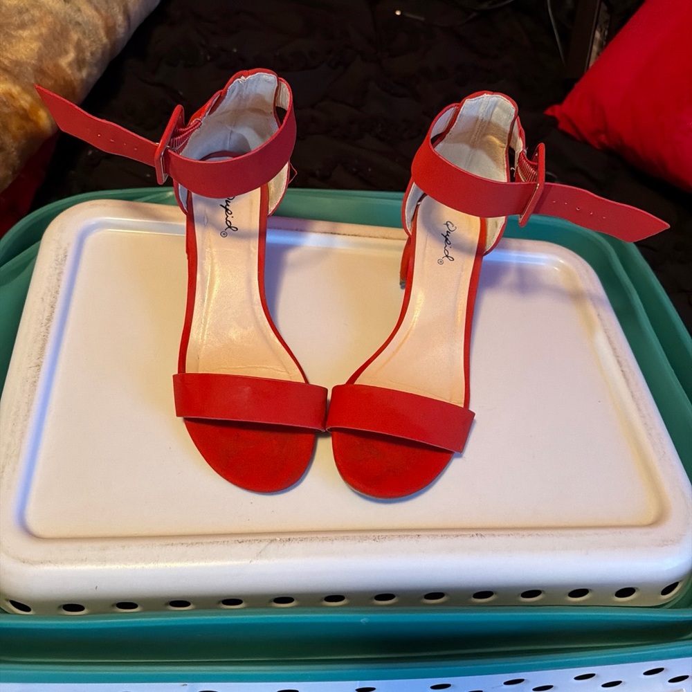 Red Ankle Strap Sandals